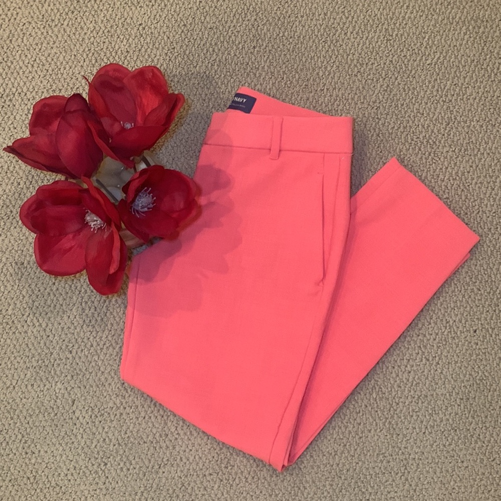🌹Old Navy (NWT) Harper Mid - Rise STRETCHY Pink Trousers Dress Pants • - Picture 3 of 12